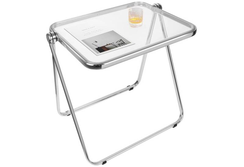 JEOBEST Klapptisch Kleiner Tabletttisch, klapptisch Snack Tisch, Beistelltisch, aus Transparentes Acryl & Metall, für kleine Räume von JEOBEST