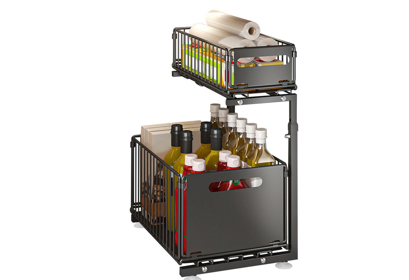 JEOBEST Küchenregal Küchen-Organizer, Unter Waschbecken Regal Metall, Ausziehbar Schublade, 2 Etagen, Höhenverstellbar, Herausziehen Regal Veranstalter JEOBEST Küchenregal Küchen-Organizer, Unter Waschbecken Regal Metall, Ausziehbar Schublade, 2 Etagen, Höhenverstellbar, Herausziehen Regal Veranstalter von JEOBEST