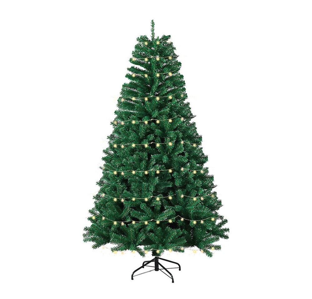JEOBEST Künstlicher Weihnachtsbaum Christbaum mit 450/750 dichten PVC-Spitzen, Grün, Künstlicher Tannenbaum - Dichte & Flauschige, mit Metallständer von JEOBEST