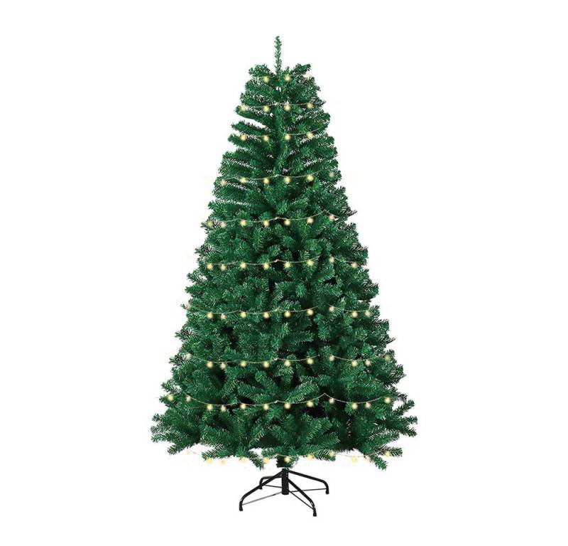 JEOBEST Künstlicher Weihnachtsbaum Christbaum mit 450/750 dichten PVC-Spitzen, Grün, Künstlicher Tannenbaum - Dichte & Flauschige, mit Metallständer von JEOBEST