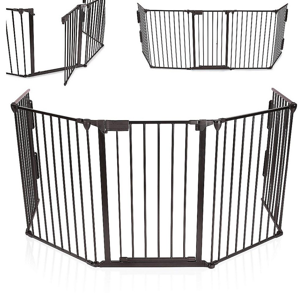 JEOBEST Ofenschutzgitter Kamingitter 3.1M Tierschutzgitter Türschutzgitter für Kinder-Sicherung (5-tlg), 5-tlg Faltbar, Kaminschutzgitter, Stahl, Tür mit Sicherheitsverschluss von JEOBEST