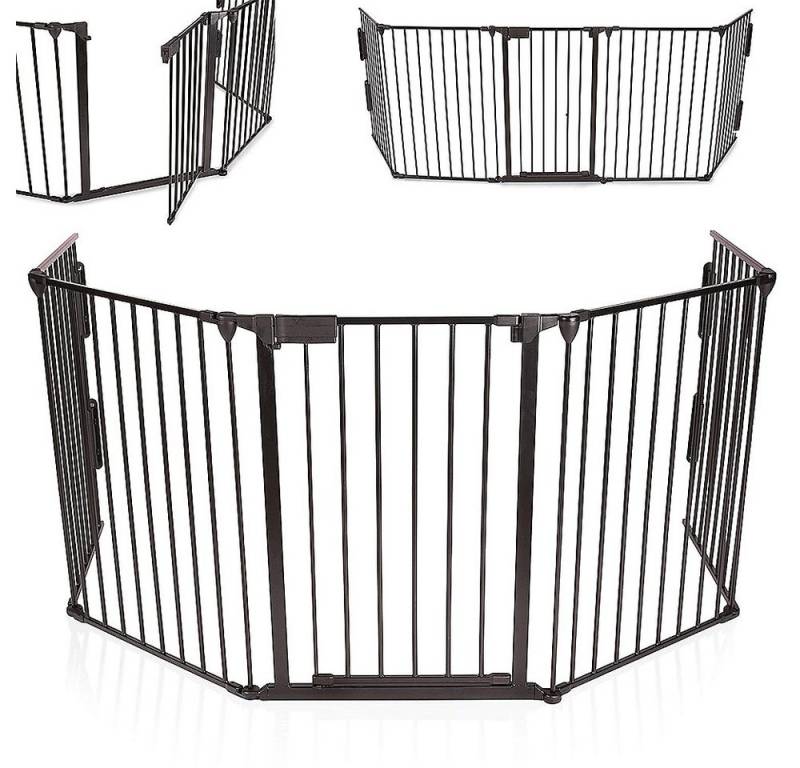 JEOBEST Ofenschutzgitter Kamingitter 3.1M Tierschutzgitter Türschutzgitter für Kinder-Sicherung (5-tlg), 5-tlg Faltbar, Kaminschutzgitter, Stahl, Tür mit Sicherheitsverschluss von JEOBEST