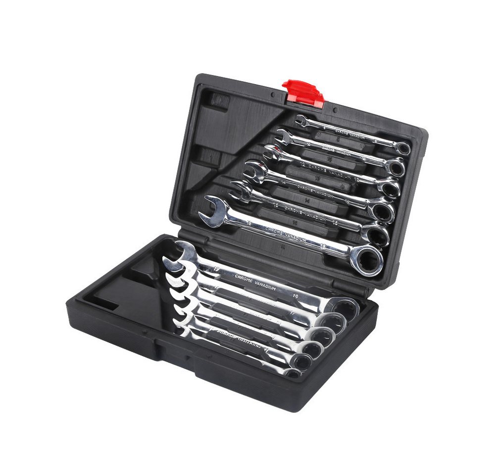 JEOBEST Ratschenringschlüssel Maulschlüssel Set, (12-Tlg.,8-19 mm, Metrisch) 72 Zähne Schraubenschlüssel Set von JEOBEST