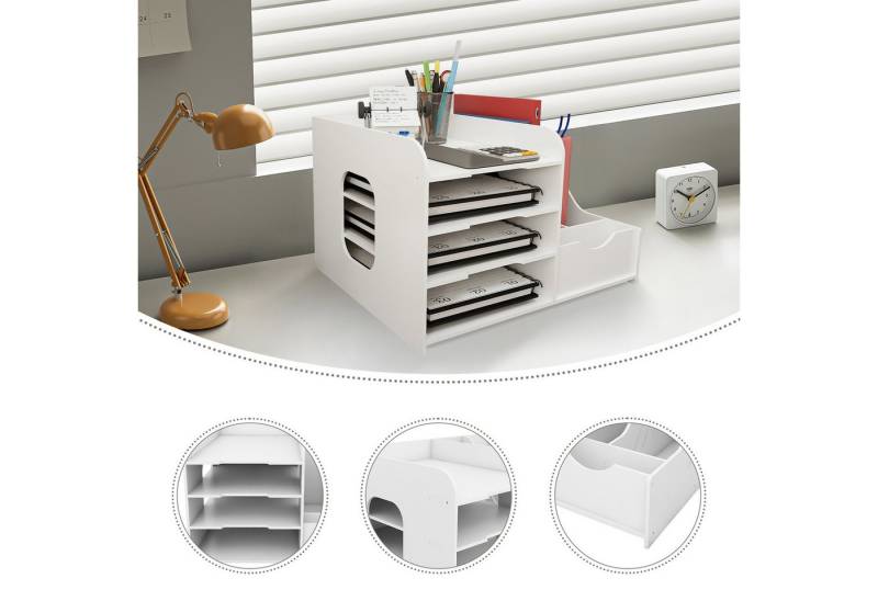JEOBEST Regal-Schreibtisch Schreibtisch Organizer, Briefablage Stapelbar Dokumentenablage von JEOBEST