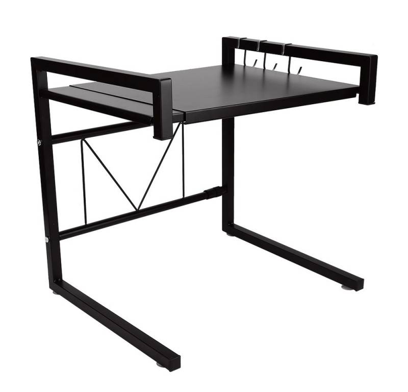 JEOBEST Regalelement Küchenregal Mikrowellenregal, längenverstellbares Mikrowellen Regal(40-65cm) Rutschfeste Füße von JEOBEST