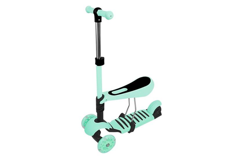 JEOBEST Scooter 3-in-1 Kinderroller mit abnehmbarem Sitz, Blinkende LED-Räder, höhenverstellbarer 3-Rad-Tretroller ab 2 Jahre von JEOBEST