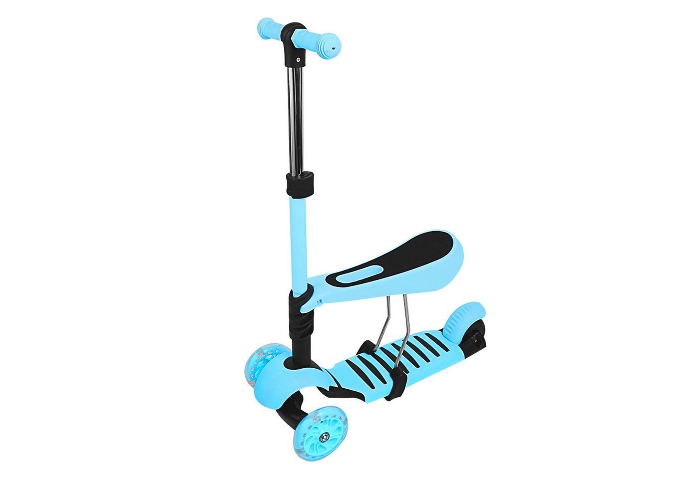 JEOBEST Scooter 3-in-1 Kinderroller mit abnehmbarem Sitz, Blinkende LED-Räder, höhenverstellbarer 3-Rad-Tretroller ab 2 Jahre von JEOBEST