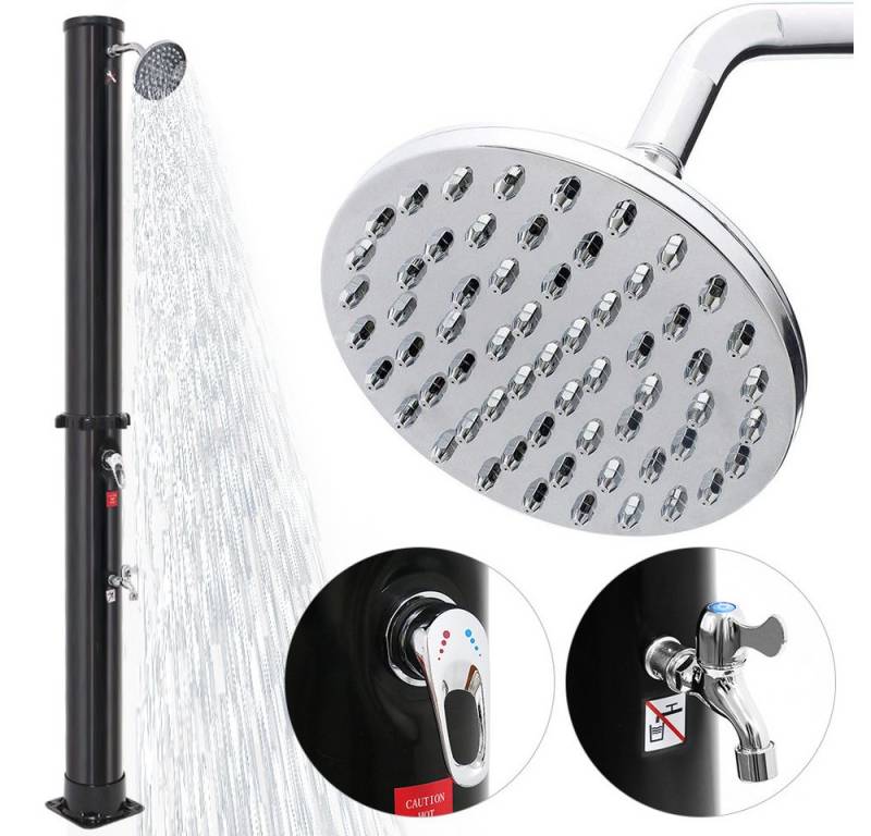 JEOBEST Solardusche Solar Gartendusche 35 Liter, Duschkopf, Wasserhahn, Pooldusche Camping, warmes Wasser von JEOBEST