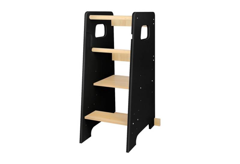 JEOBEST Stehhilfe Kinder Learning Tower-Lernturm, Learning Tower Tritthocker, 3-fach Höhenverstellbar, Stabil Robust, Doppelter Sicherheitsbarriere von JEOBEST