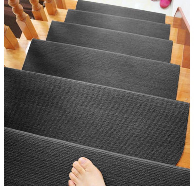 JEOBEST Stufenmatte Selbstklebend Treppenschutz, 15 Stück Halbrund, 65 x 21cm Rutschfeste von JEOBEST