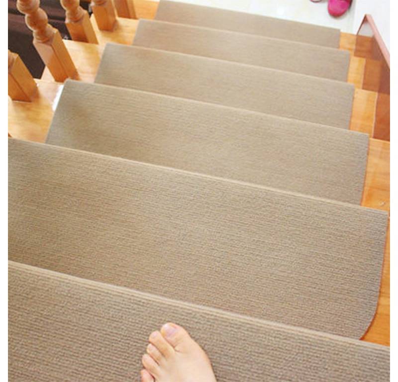 JEOBEST Stufenmatte Selbstklebend Treppenschutz, 15 Stück Halbrund, 65 x 21cm Rutschfeste von JEOBEST