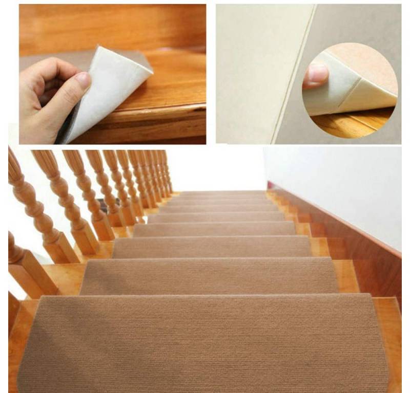 JEOBEST Stufenmatte Treppenstufen Matten Stufenmatten Selbstklebend Treppenschutz, 15 Stück Rechteckig, 65 x 25cm Rutschfeste von JEOBEST