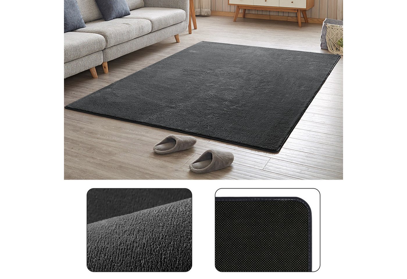 JEOBEST Teppich Waschbarer Teppich Wohnzimmer, Grösse:160x200cm, Rechteck,Kurzflor,Uni Farben,Rutschsichere Rückseite JEOBEST Teppich Waschbarer Teppich Wohnzimmer, Grösse:160x200cm, Rechteck,Kurzflor,Uni Farben,Rutschsichere Rückseite von JEOBEST