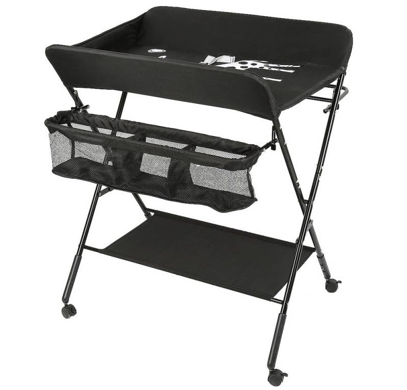 JEOBEST Wickeltisch Wickelauflage Mulde Kommode Unterlage Wickeln Baby Kind (KLAPPBAR), (1-tlg), Höhenverstellbar, Wasserdichte, Staufach, Mit Bremse von JEOBEST