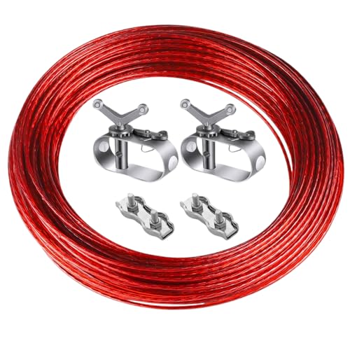 Drahtspannseil für Poolplanen,2 mm Länge 40 m Spannschloss für Seil Poolabdeckung,Drahtseil Spanner mit Stahlseil Draht spannseil Pool,Spannseil Spanndrahtseil für Befestigung Poolabdeckung von JEONDFG