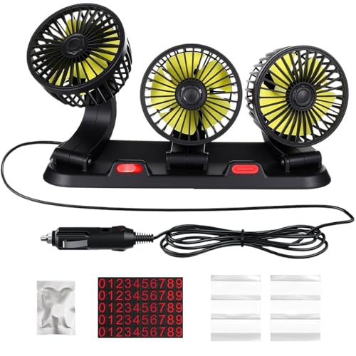 Auto Ventilator,Dreiköpfiger Auto Ventilator,Rücksitzventilatoren 360° Rotation Lüfter,Auto Ventilator für Rücksitz,12V Autolüfter Gebläse,Auto Kfz Lüfter mit 2 Geschwindigkeiten Auto,LKWs,SUV Auto Ventilator,Dreiköpfiger Auto Ventilator,Rücksitzventilatoren 360° Rotation Lüfter,Auto Ventilator für Rücksitz,12V Autolüfter Gebläse,Auto Kfz Lüfter mit 2 Geschwindigkeiten Auto,LKWs,SUV von JEONDFG