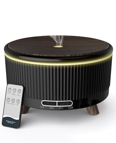 Aroma Diffuser, 500mL Diffuser ätherische öle,Duftöl Diffuser，Holzmaserung schwarz von JEPEErbz