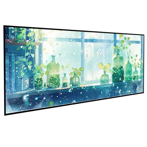Anlage Diamond Painting (80x160cm), Diamond Painting Erwachsene Glas DIY Runden Steine Kristall Kunst Bastelnset Erwachsene Anfänger Set, zur Entspannung und Zimmer Wanddeko, Geschenke PJY7 3-1 von JEPGFOU