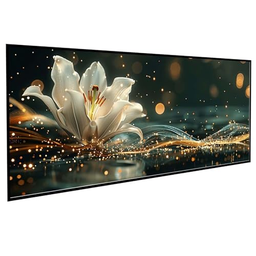 Blumen Diamond Painting (80x160cm), Diamond Painting Erwachsene Lotus DIY Runden Steine Kristall Kunst Bastelnset Erwachsene Anfänger Set, zur Entspannung und Zimmer Wanddeko, Geschenke PJY7 O-J von JEPGFOU