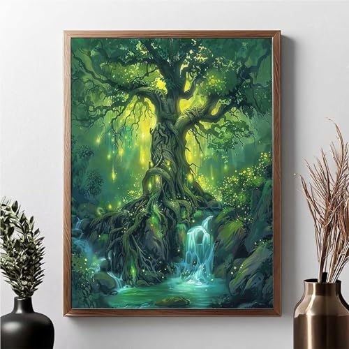 Diamond Painting Baum, Diamond Painting Erwachsene Fallen Diamant Malerei Bilder Full Drill 5D DIY Diamont Art Stickerei Set Geeignet Als Geschenk, Zur Entspannung und Wanddeko 80 x 100 cm JPF 6-B von JEPGFOU