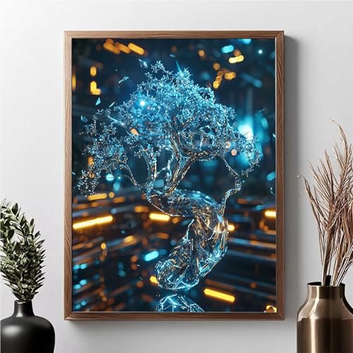 Diamond Painting Baum, Diamond Painting Erwachsene Kristall Diamant Malerei Bilder Full Drill 5D DIY Diamont Art Stickerei Set Geeignet Als Geschenk, Zur Entspannung und Wanddeko 50 x 70 cm JPF K-B von JEPGFOU