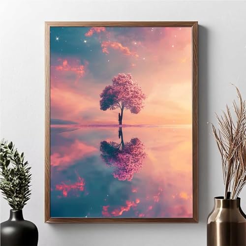 Diamond Painting Baum, Diamond Painting Erwachsene Landschaft Diamant Malerei Bilder Full Drill 5D DIY Diamont Art Stickerei Set Geeignet Als Geschenk, Zur Entspannung und Wanddeko 40 x 50 cm JPF 4-S von JEPGFOU
