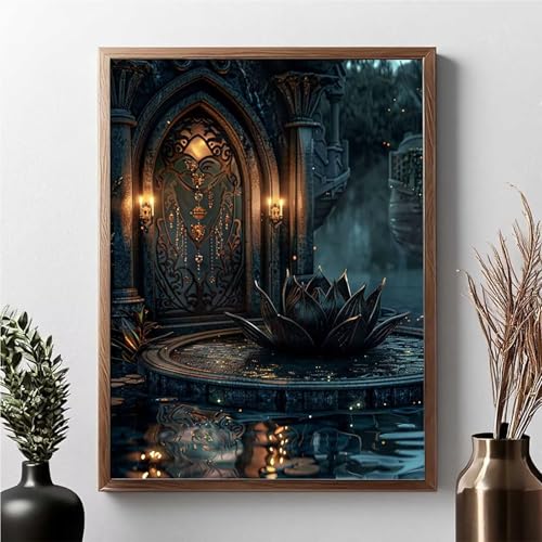 Diamond Painting Blume, Diamond Painting Erwachsene Architektur Diamant Malerei Bilder Full Drill 5D Diamonds Art Stickerei Set Geeignet Als Geschenk, Zur Entspannung und Wanddeko 60 x 80 cm JPF 3-W von JEPGFOU