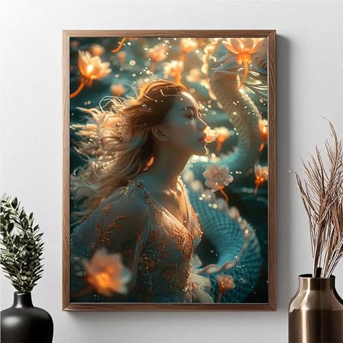 Diamond Painting Blume, Diamond Painting Erwachsene Frau Diamant Malerei Bilder Full Drill 5D DIY Diamont Art Stickerei Set Geeignet Als Geschenk, Zur Entspannung und Wanddeko 60 x 80 cm JPF R-I von JEPGFOU