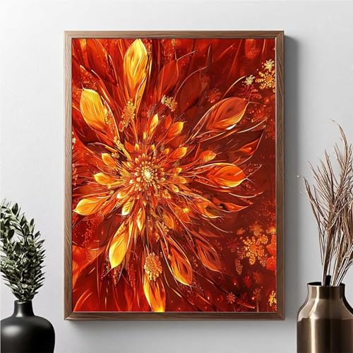 Diamond Painting Erwachsene Abstrakt Diamond Painting Kinder Blume 5D DIY Runden Mosaikherstellung Basteln Erwachsene Anfänger Set für Heim Schlafzimmer Wand Deko, Geschenke 60 x 80 cm JPF D-Q von JEPGFOU