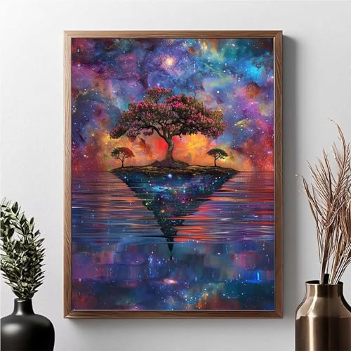 Diamond Painting Erwachsene Baum Diamond Painting Kinder Sea 5D DIY Runden Mosaikherstellung Basteln Erwachsene Anfänger Set für Heim Schlafzimmer Wand Deko Wohnzimmer, Geschenke 70 x 95 cm JPF 2-D von JEPGFOU