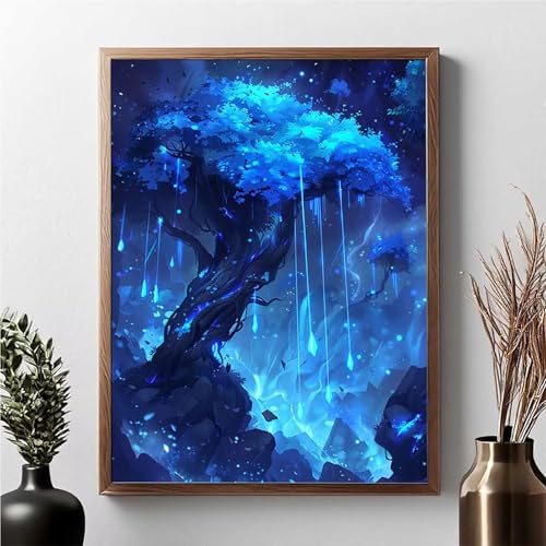 Diamond Painting Erwachsene Baum Diamond Painting Kinder Wald 5D DIY Runden Mosaikherstellung Basteln Erwachsene Anfänger Set für Heim Schlafzimmer Wand Deko Wohnzimmer, Geschenke 80 x 100 cm JPF N-4 von JEPGFOU