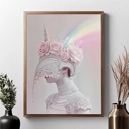 Diamond Painting Erwachsene Blume Diamond Painting Kinder Menschen 5D DIY Runden Mosaikherstellung Basteln Erwachsene Anfänger Set für Heim Schlafzimmer Wand Deko Wohnzimmer, Geschenke 60x80cm JPF 8-W von JEPGFOU