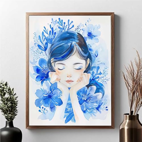 Diamond Painting Erwachsene Frau Diamond Painting Kinder Blume 5D DIY Runden Mosaikherstellung Basteln Erwachsene Anfänger Set für Heim Schlafzimmer Wand Deko Wohnzimmer, Geschenke 30x40cm JPF 2-0 von JEPGFOU