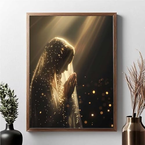 Diamond Painting Erwachsene Frau Diamond Painting Kinder Gelb 5D DIY Runden Mosaikherstellung Basteln Erwachsene Anfänger Set für Heim Schlafzimmer Wand Deko Wohnzimmer, Geschenke 40 x 50 cm JPF 8-N von JEPGFOU