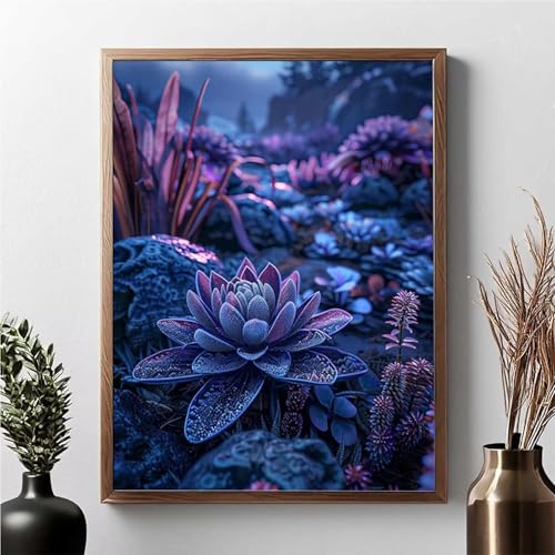 Diamond Painting Erwachsene Lotus Diamond Painting Kinder Blume 5D DIY Runden Mosaikherstellung Basteln Erwachsene Anfänger Set für Heim Schlafzimmer Wand Deko Wohnzimmer, Geschenke 40 x 50 cm JPF N-E von JEPGFOU