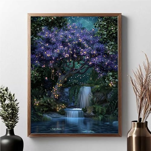 Diamond Painting Fallen, Diamond Painting Erwachsene Baum Diamant Malerei Bilder Full Drill 5D DIY Diamont Art Stickerei Set Geeignet Als Geschenk, Zur Entspannung und Wanddeko 30 x 40 cm JPF 3-0 von JEPGFOU
