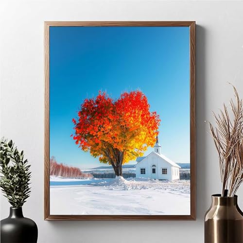 Diamond Painting Landschaft, Diamond Painting Erwachsene Baum Diamant Malerei Bilder Full Drill 5D DIY Diamont Art Stickerei Set Geeignet Als Geschenk, Zur Entspannung und Wanddeko 50 x 70 cm JPF 0-9 von JEPGFOU