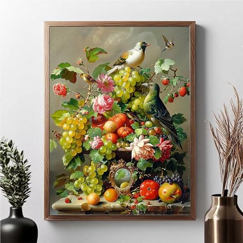 Diamond Painting Obst, Diamond Painting Erwachsene Vogel Diamant Malerei Bilder Full Drill 5D DIY Diamont Art Stickerei Set Geeignet Als Geschenk, Zur Entspannung und Wanddeko 50x70cm JPF 7-F Diamond Painting Obst, Diamond Painting Erwachsene Vogel Diamant Malerei Bilder Full Drill 5D DIY Diamont Art Stickerei Set Geeignet Als Geschenk, Zur Entspannung und Wanddeko 50x70cm JPF 7-F von JEPGFOU