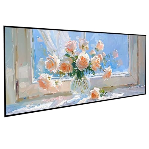 JEPGFOU Blumen Diamond Painting 50x100cm, Diamond Painting Erwachsene Rose DIY Runden Steine Kristall Kunst Bastelnset Erwachsene Anfänger Set, zur Entspannung und Zimmer Wanddeko, Geschenke PJY4 C-9 von JEPGFOU