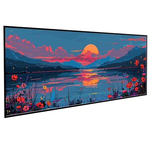 Landschaft Diamond Painting (60x120cm), Diamond Painting Erwachsene Blumen DIY Runden Steine Kristall Kunst Bastelnset Erwachsene Anfänger Set, zur Entspannung und Zimmer Wanddeko, Geschenke PJY9 6-X von JEPGFOU