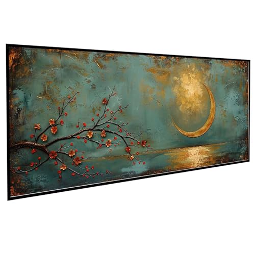 Landschaft Diamond Painting 50x100cm, Diamond Painting Erwachsene Baum DIY Runden Steine Kristall Kunst Bastelnset Erwachsene Anfänger Set, zur Entspannung und Zimmer Wanddeko, Geschenke PJY4 N-8 von JEPGFOU