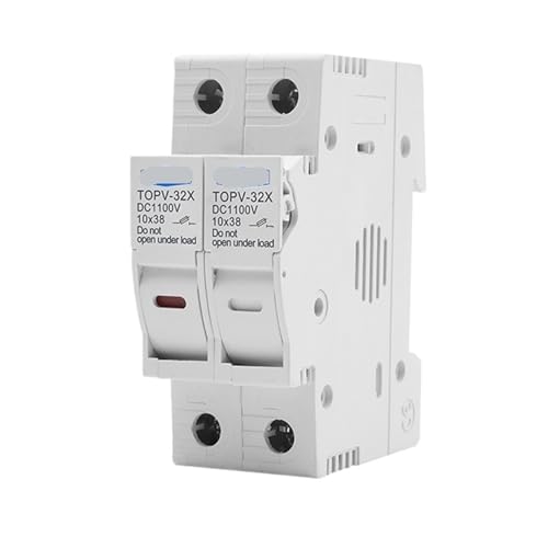 1P 2P DC-Sicherungshalter 10 * 38 mm Hochspannungs-Solar-Photovoltaik 1100 V TOPV-30-Sockel-Photovoltaik-Systemschutz mit Licht(15A,2P With LED) von JEQGDLUI