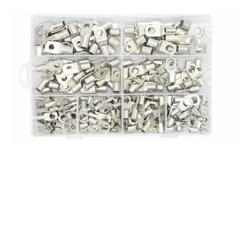 240-teiliges Sortiment-Set mit verzinnten Kupfer-Lug-Ring-Crimp-Terminal-Draht-Löt-Kabelverbindern von JEQGDLUI