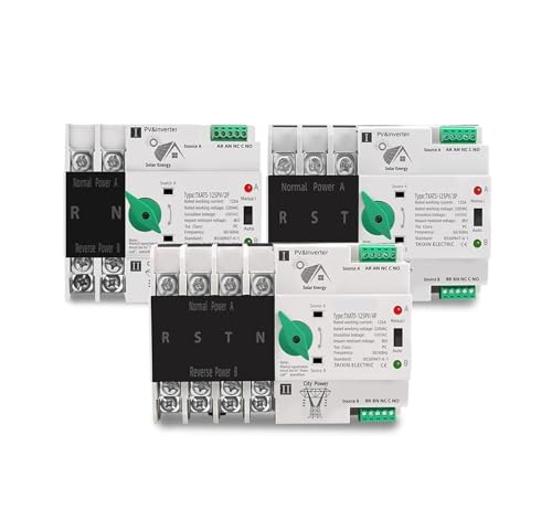 2P 3P 4P Schiene ATS Photovoltaik-Wechselrichter Dual Power Automatische Umwandlung Auswahlschalter unterbrechungsfreie 63A 100A 125A Photovoltaik-Solarenergie(2P,100A PV) von JEQGDLUI