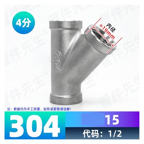 304 Edelstahl 45 Grad geneigtes T-Stück Innengewinde T-Stück-Schnittstellengewinde(G1/2) von JEQGDLUI
