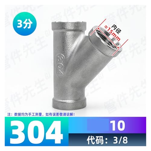 304 Edelstahl 45 Grad geneigtes T-Stück Innengewinde T-Stück-Schnittstellengewinde(G3/8) von JEQGDLUI
