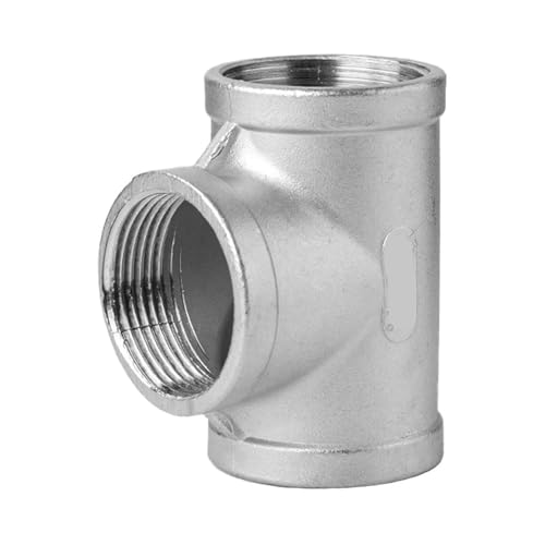 304 Edelstahl Innendraht Dreiwege-Innengewinde Gewindeschnalle 4 Minuten 6 Minuten 1 Zoll Wasserrohrzubehör gerade durch direkte Verbindung(G3/4) von JEQGDLUI