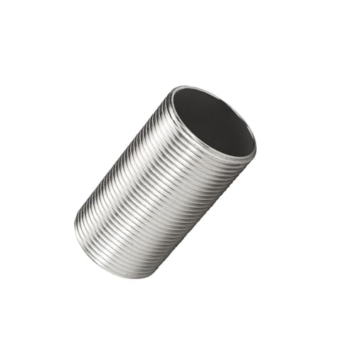 304 Edelstahl hohl durch Draht Außendraht Volldraht Vollgewinde Rohrdraht durch Plattenverbindung verlängert Vollgewinde Rundrohr Außendraht Gesamtlänge 150 mm(G1-1/2 Total length 150MM) von JEQGDLUI