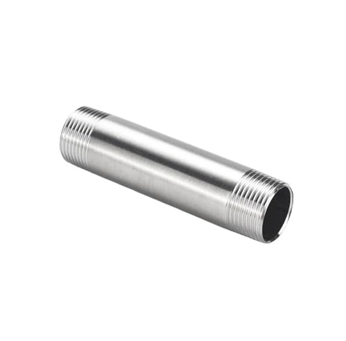 304 Edelstahl verlängertes doppelendiges Drahtrohr Außendraht Sanitär Schweißen Gewindeverbindung Verlängerungsrohr Länge 400 mm(G1/4) von JEQGDLUI