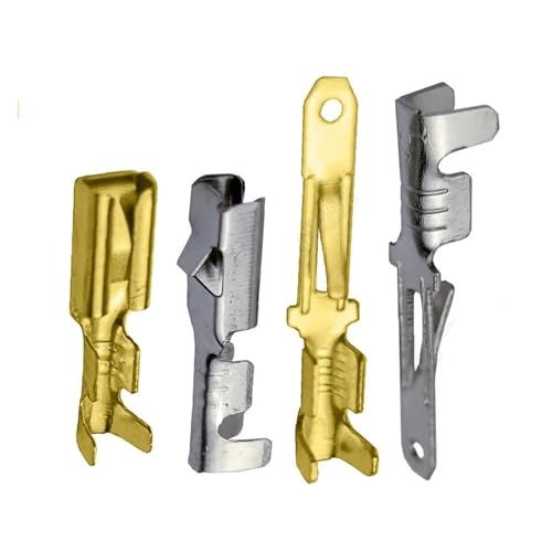 50 Stück 2,8 mm automatische Crimp-Terminal männlich und weiblich Flachstecker Messing Anschlusskabel Terminal DJ611-E2.8A DJ621-E2.8A(Male Golden) von JEQGDLUI